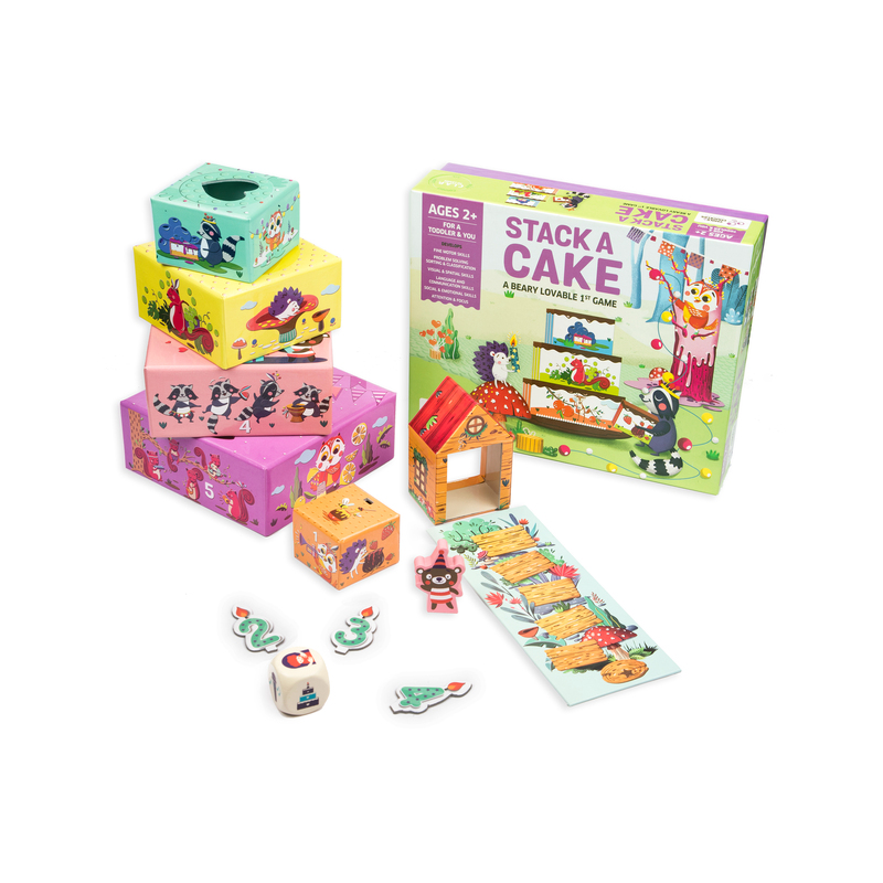 Stack a Cake First Educational Board Game for Toddlers, Learning Toy for Preschool Kids
