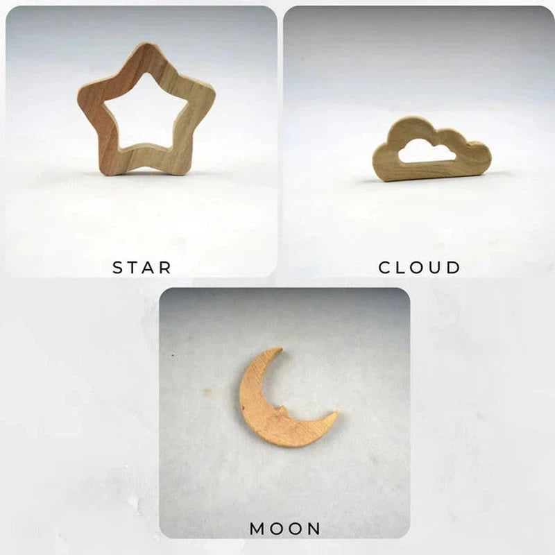 Neem Wood Teether (6-12 Months) | Star, Moon & Cloud