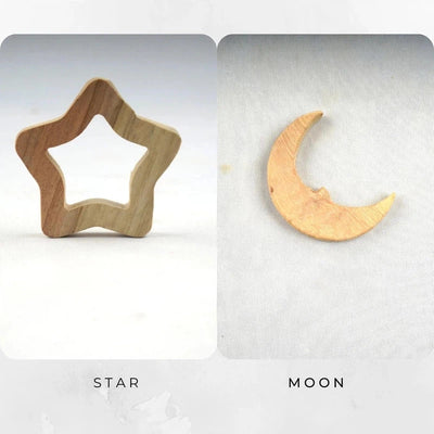 Neem Wood Teether - Star + Moon