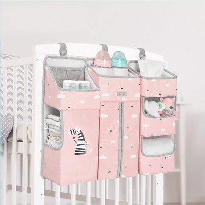 Baby Bedside Portable Crib Organizer - Pink