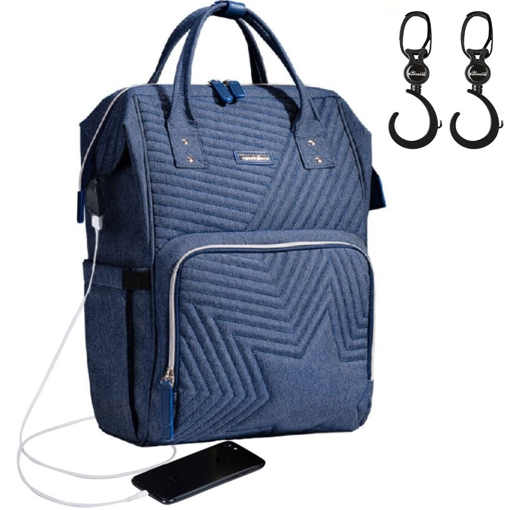 Diaper Bag - Nova Blue & Stroller Hooks