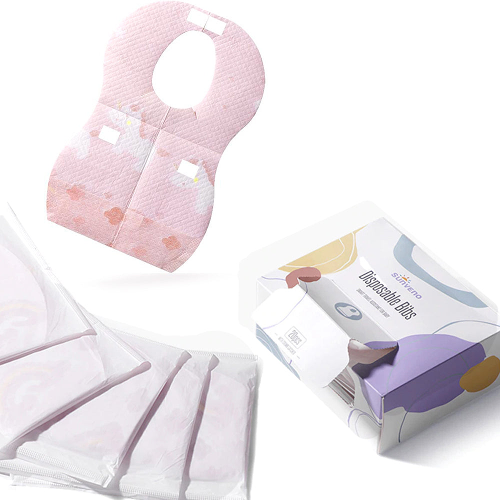 Disposable Baby Bibs - 20 pcs-Pink