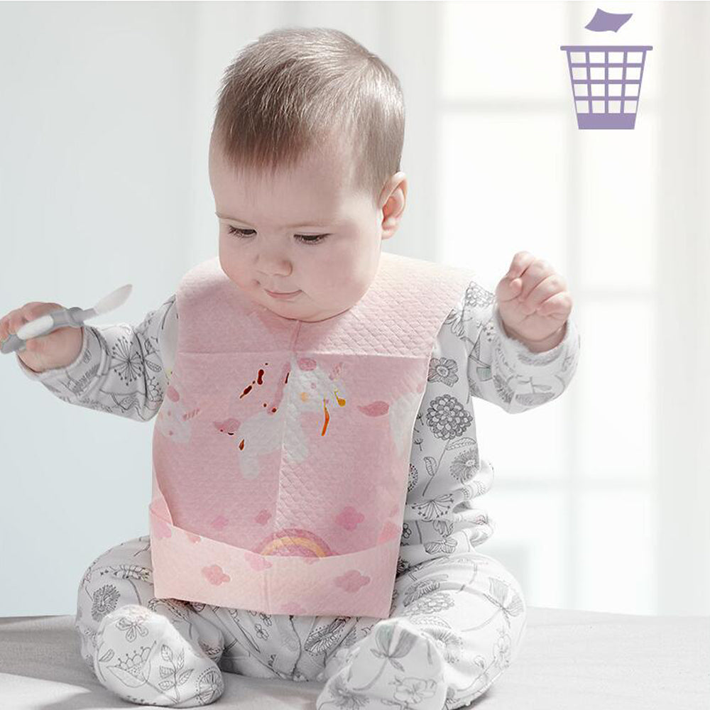 Disposable Baby Bibs - 20 pcs-Pink