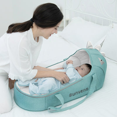 Foldable Travel Carry Cot - Green