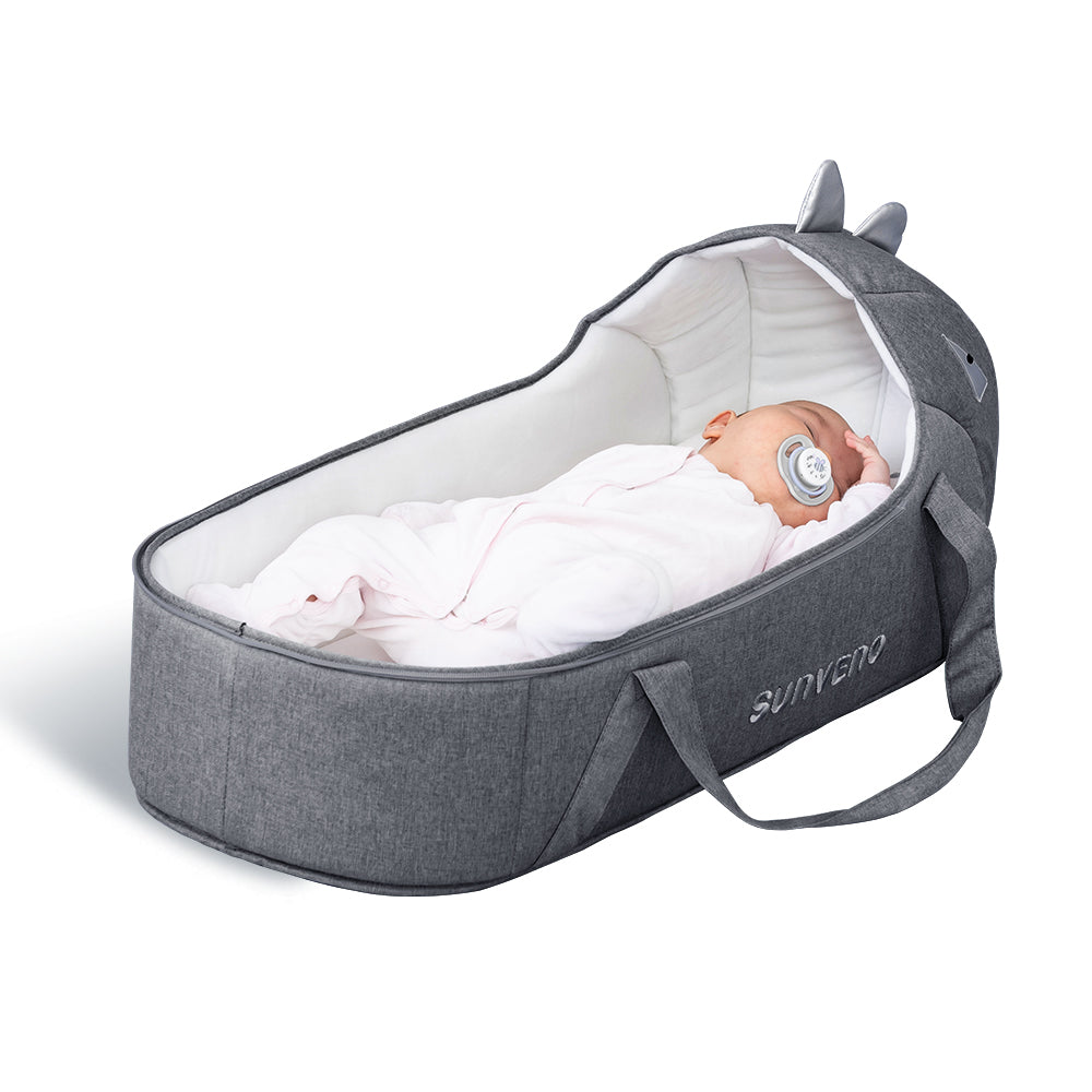 Foldable Travel Carry Cot - Grey