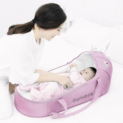 Foldable Travel Carry Cot - Pink