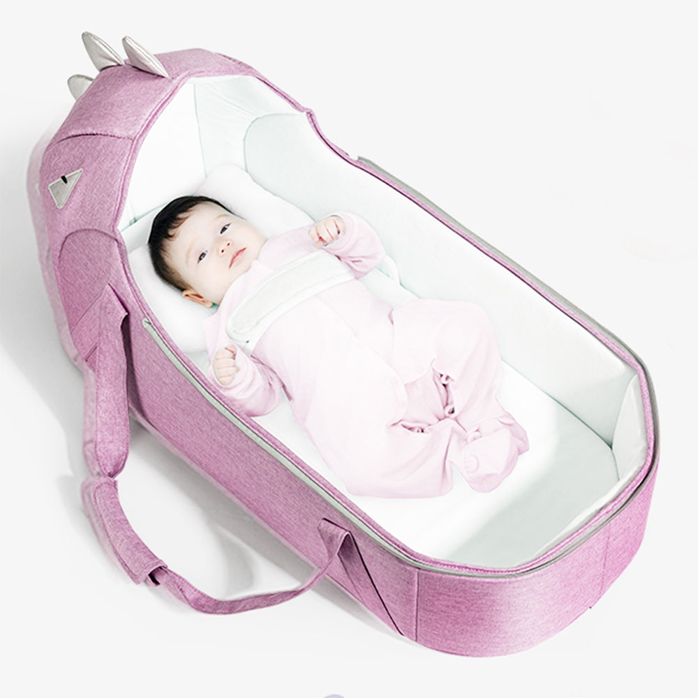 Foldable Travel Carry Cot - Pink