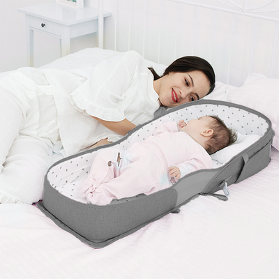 Portable Baby Bed & Bag- Grey