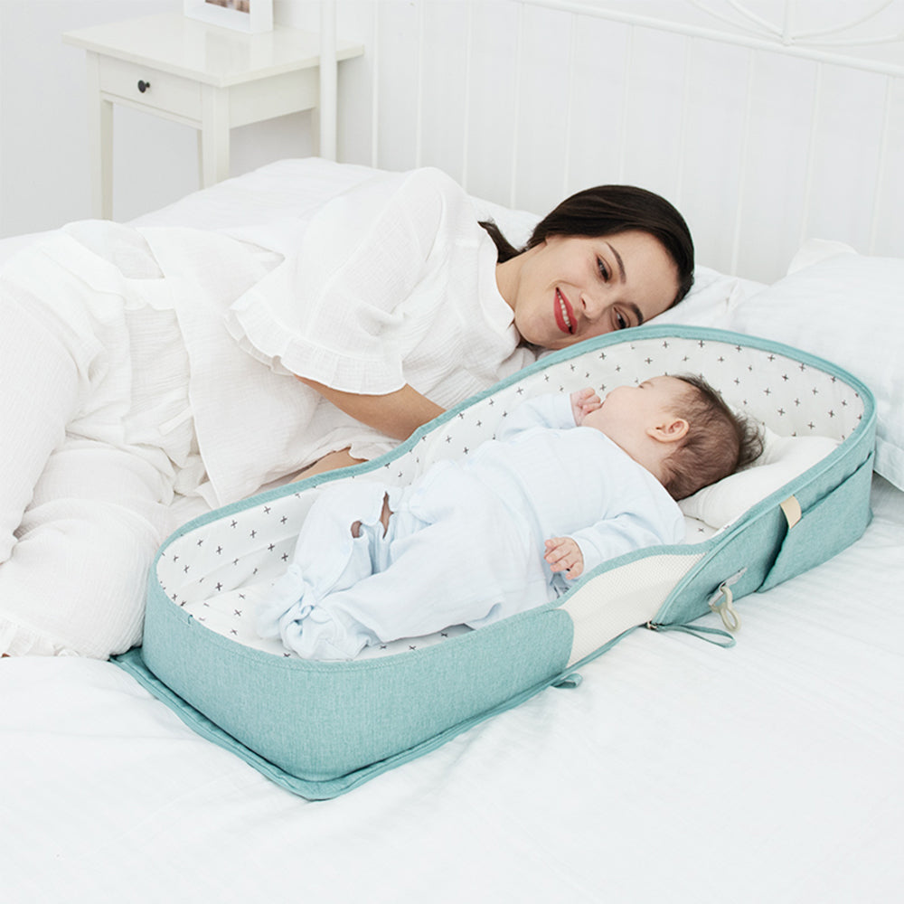 Portable Baby Bed & Bag- Sea Green