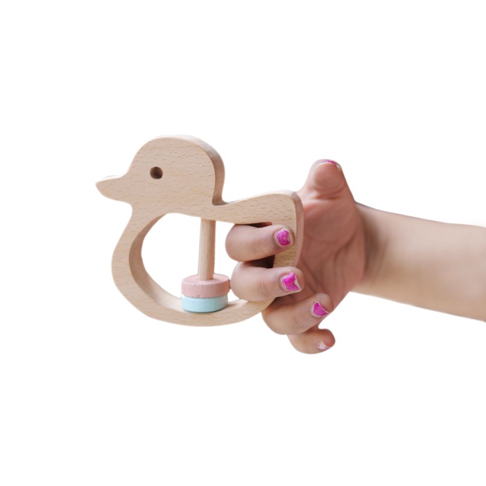 Wooden Duck Rattle for Toddlers