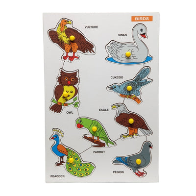 Wooden Wild Animals Puzzle & Birds Puzzle for Kids (Combo of 2)