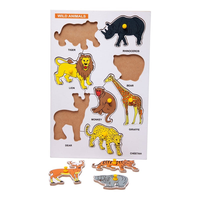 Wooden Wild Animals Puzzle & Birds Puzzle for Kids (Combo of 2)