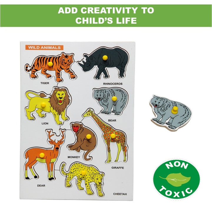 Wooden Wild Animals Puzzle for Kids