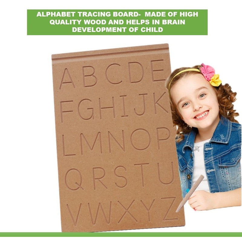 Wooden Capital Alphabet English Tracing Board