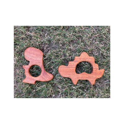 Wooden Dino Teethers for Toddlers