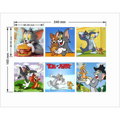 Wooden Jigsaw Puzzles Toy for Kids & Children, Tom & Jerry 54 Pieces 6 in 1 Jigsaw Puzzles, Anime Cartoon Character