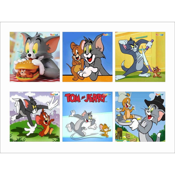 Wooden Jigsaw Puzzles Toy for Kids & Children, Tom & Jerry 54 Pieces 6 in 1 Jigsaw Puzzles, Anime Cartoon Character