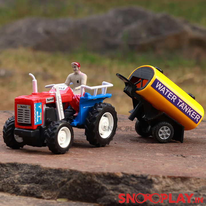 Tractor with Water Tanker (Farm Tractor Toy with Detachable Tanker) - Assorted Colours