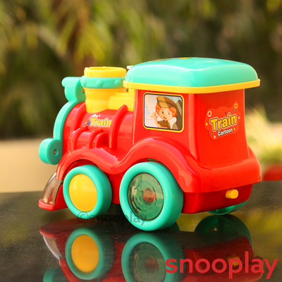 Train Cartoon With Bubble, Light and Sound | Assorted Colors