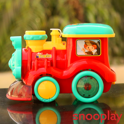 Train Cartoon With Bubble, Light and Sound | Assorted Colors