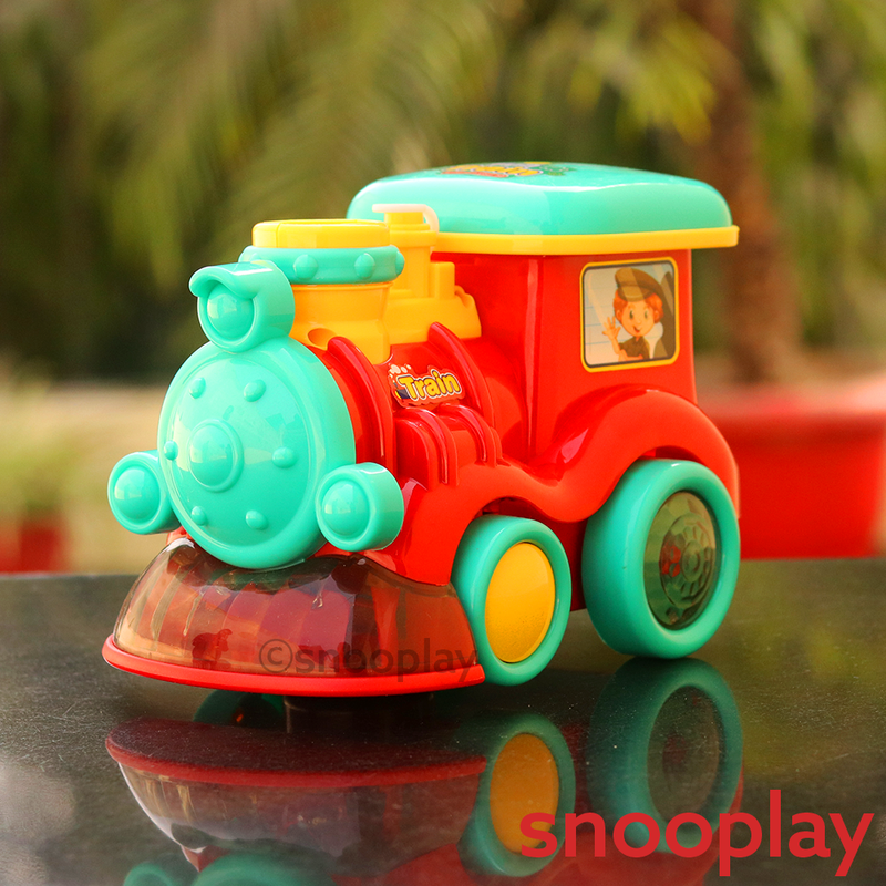 Train Cartoon With Bubble, Light and Sound | Assorted Colors