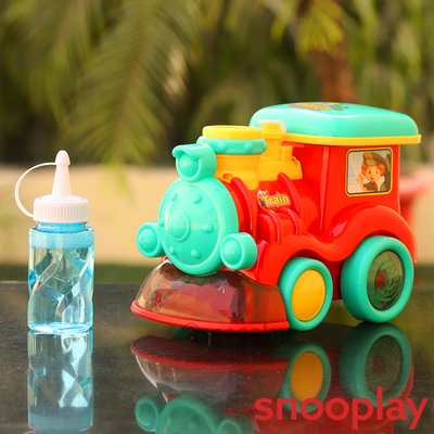 Train Cartoon With Bubble, Light and Sound | Assorted Colors