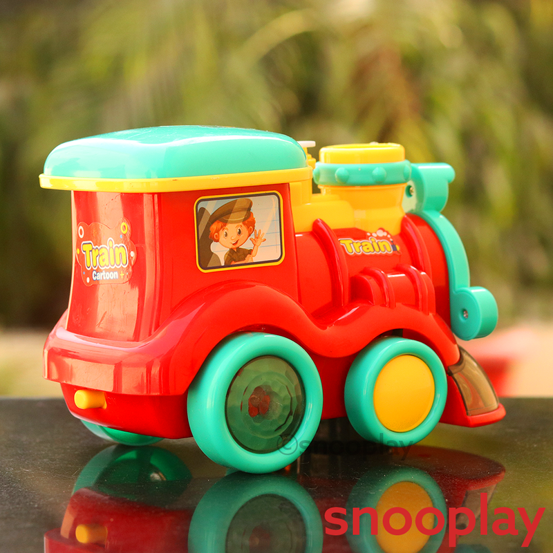 Train Cartoon With Bubble, Light and Sound | Assorted Colors