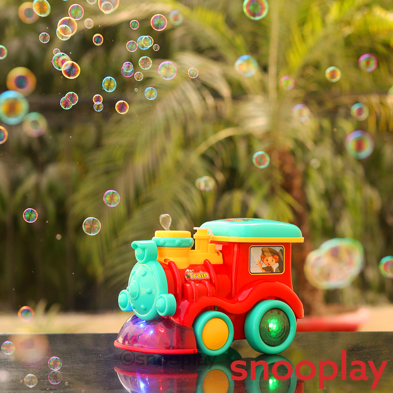 Train Cartoon With Bubble, Light and Sound | Assorted Colors