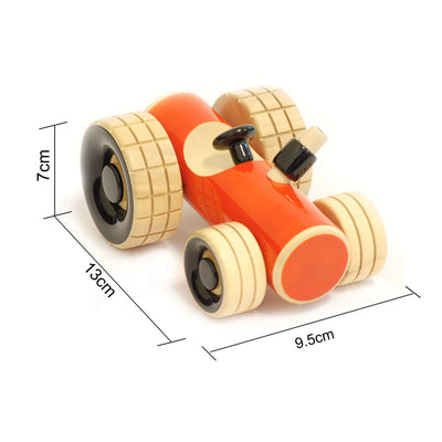 Trako Tractor Orange - Wooden Tractor Push Toy
