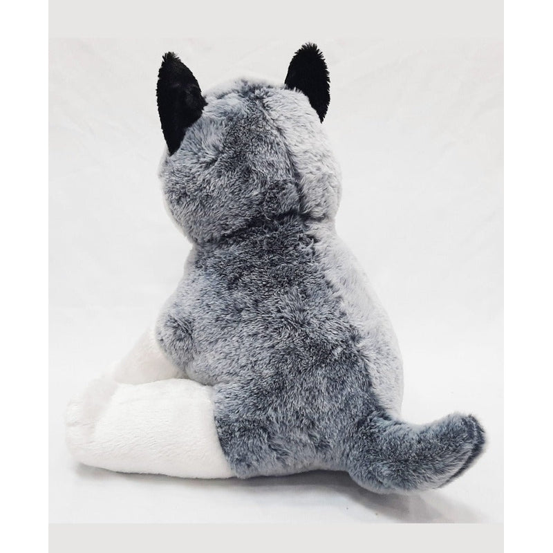 Sitting Dog Soft Toy Grey