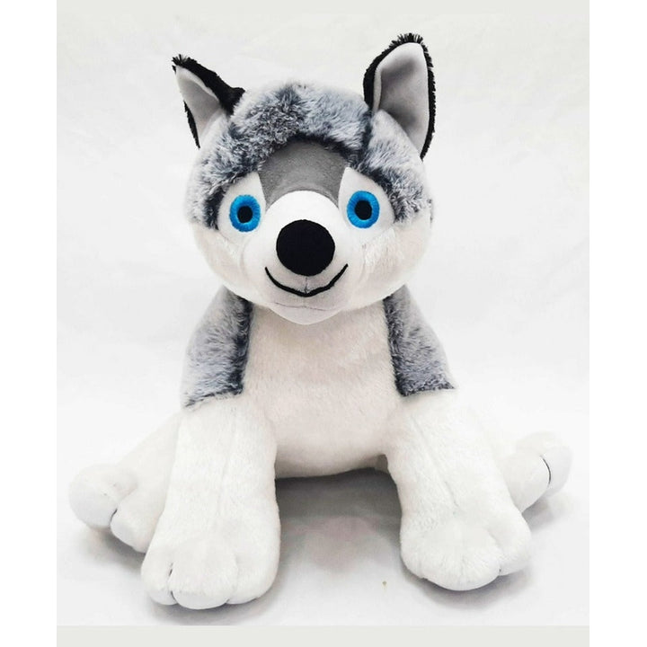 Sitting Dog Soft Toy Grey