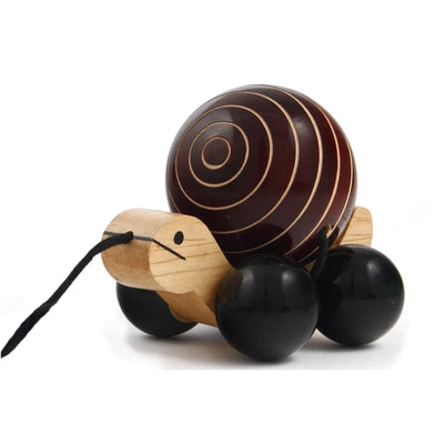 Tuttu Turtle - Brown Wooden Pull Toy