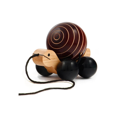 Tuttu Turtle - Brown Wooden Pull Toy