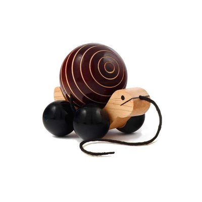 Tuttu Turtle - Brown Wooden Pull Toy