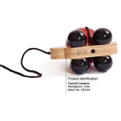 Tuttu Turtle - Red Wooden Pull Toy