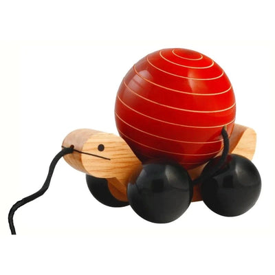 Tuttu Turtle - Red Wooden Pull Toy