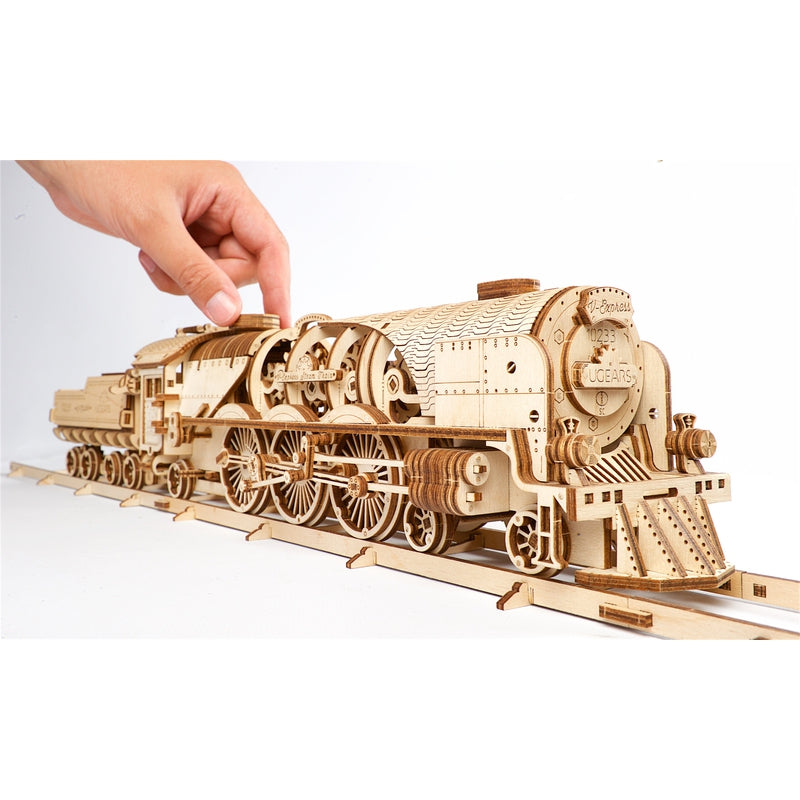 V-Express Steam Train with Tenders 3D Assembling Kit - 538 Pieces