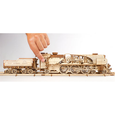 V-Express Steam Train with Tenders 3D Assembling Kit - 538 Pieces