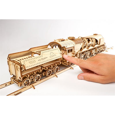 V-Express Steam Train with Tenders 3D Assembling Kit - 538 Pieces