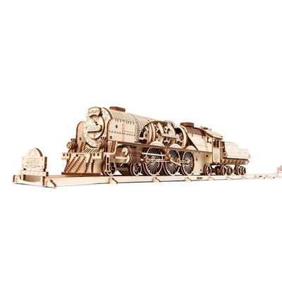 V-Express Steam Train with Tenders 3D Assembling Kit - 538 Pieces