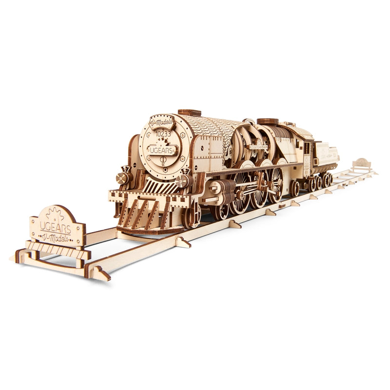 V-Express Steam Train with Tenders 3D Assembling Kit - 538 Pieces