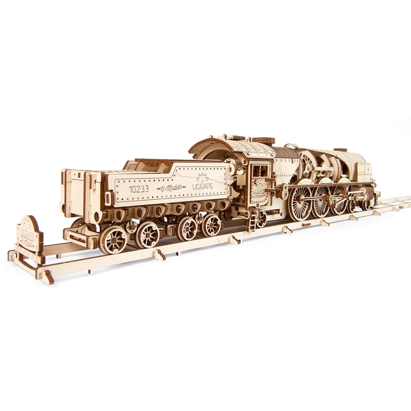 V-Express Steam Train with Tenders 3D Assembling Kit - 538 Pieces