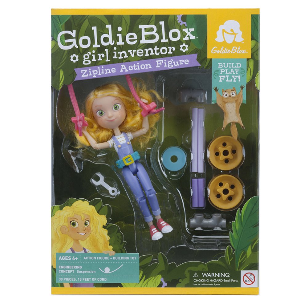 Girl Inventor Zipline Action Figure For Children