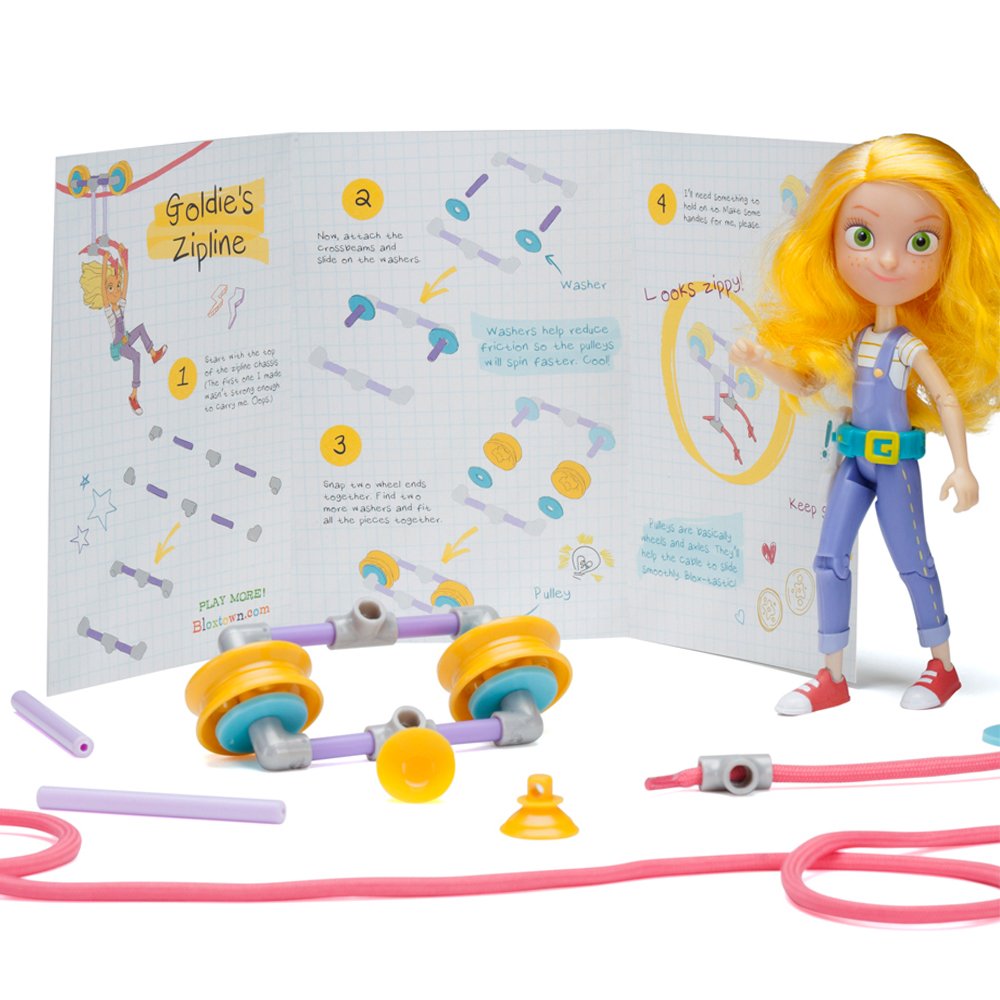 Girl Inventor Zipline Action Figure For Children