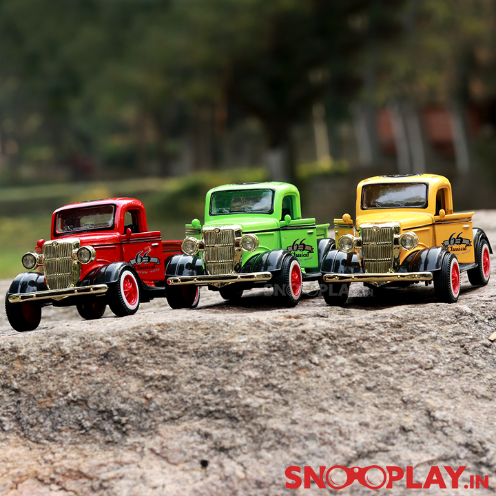 Classic Vintage Pickup Truck Diecast Scale Model (1:32 Scale)- Assorted Colors