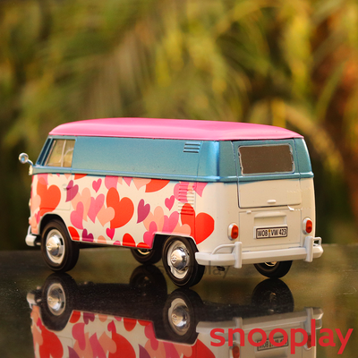 Licensed Volkswagen Delivery Van Scale Model With Heart Shape Design