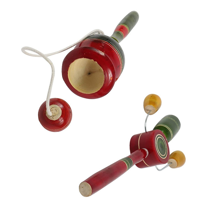 Wooden Cup and Ball Balancing and Rattle toy for Kids - Pack of 2pcs