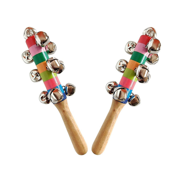 Wooden Rattle Toys for Baby - jingle bell set of 2pcs