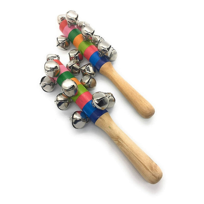 Wooden Rattle Toys for Baby - jingle bell set of 2pcs