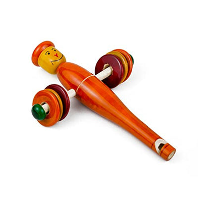 Wooden Baby Rattle cum whistle Toys - Set of 2pcs